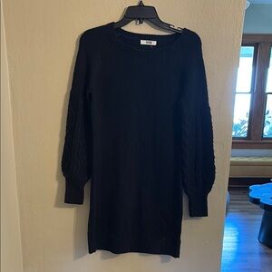 BB Dakota by Steve Madden Blue Long Sleeve Crew Neck Sweater Dress